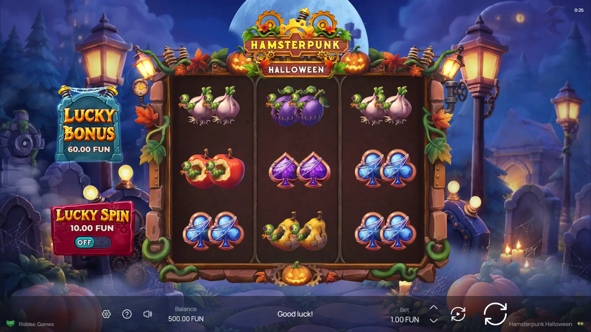 Hamsterpunk Halloween slot gameplay reels
