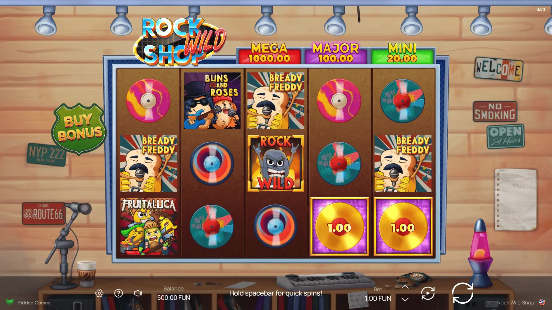 Rock Wild Shop slot gameplay reels