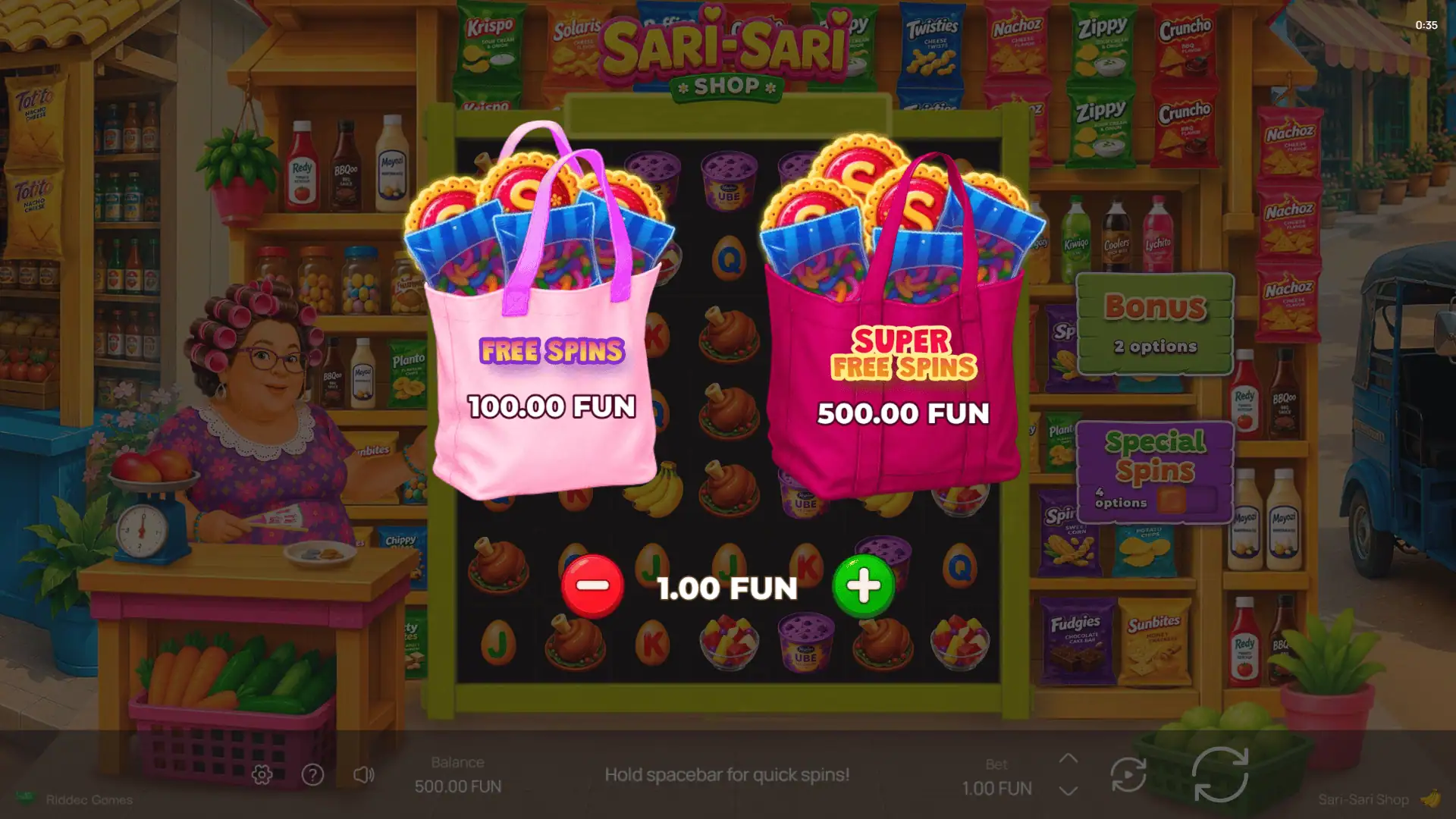 Sari-Sari Shop bonus buy menu