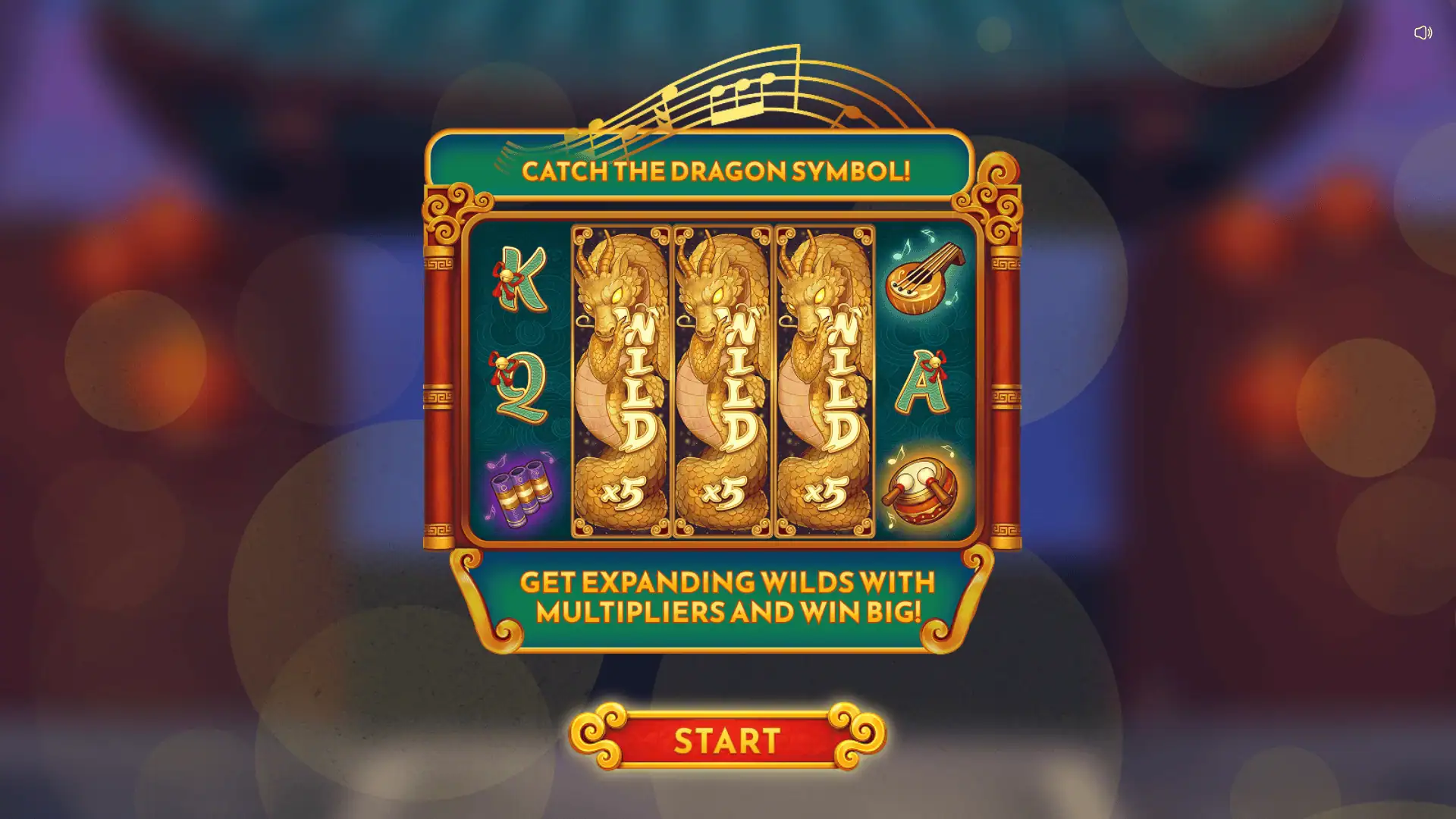 Song for Dragon slot intro screen