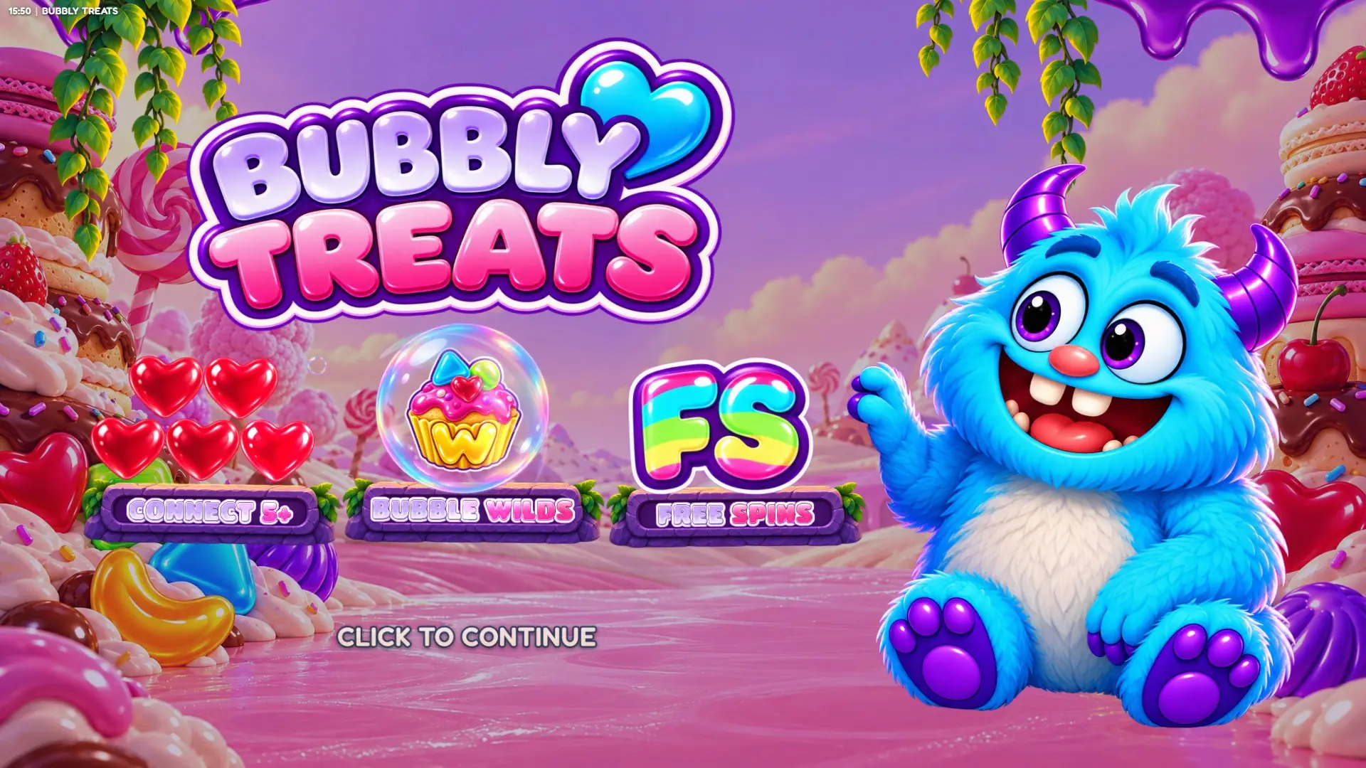 Bubbly Treats slot intro screen