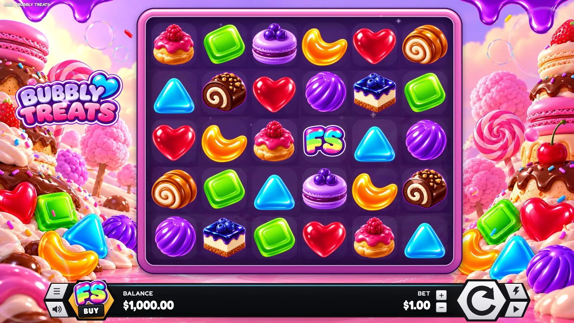 Bubbly Treats slot gameplay reels