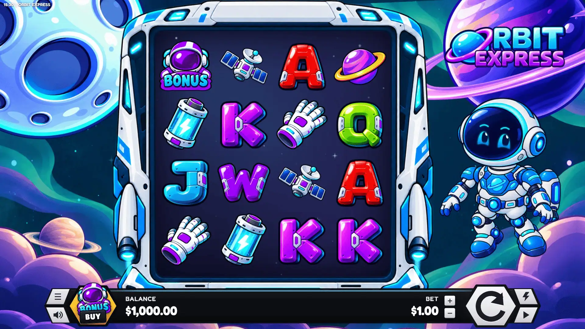 Orbit Express slot gameplay reels