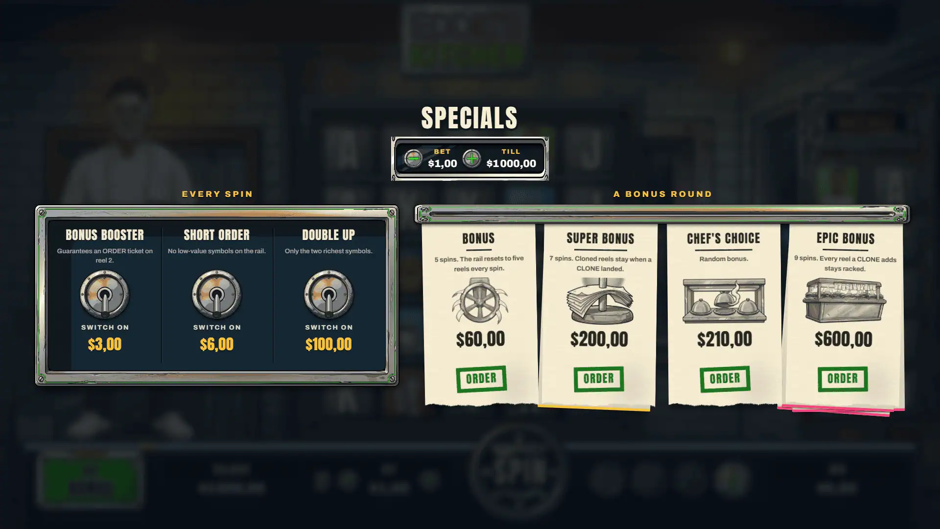 Eddies Kitchen bonus buy menu