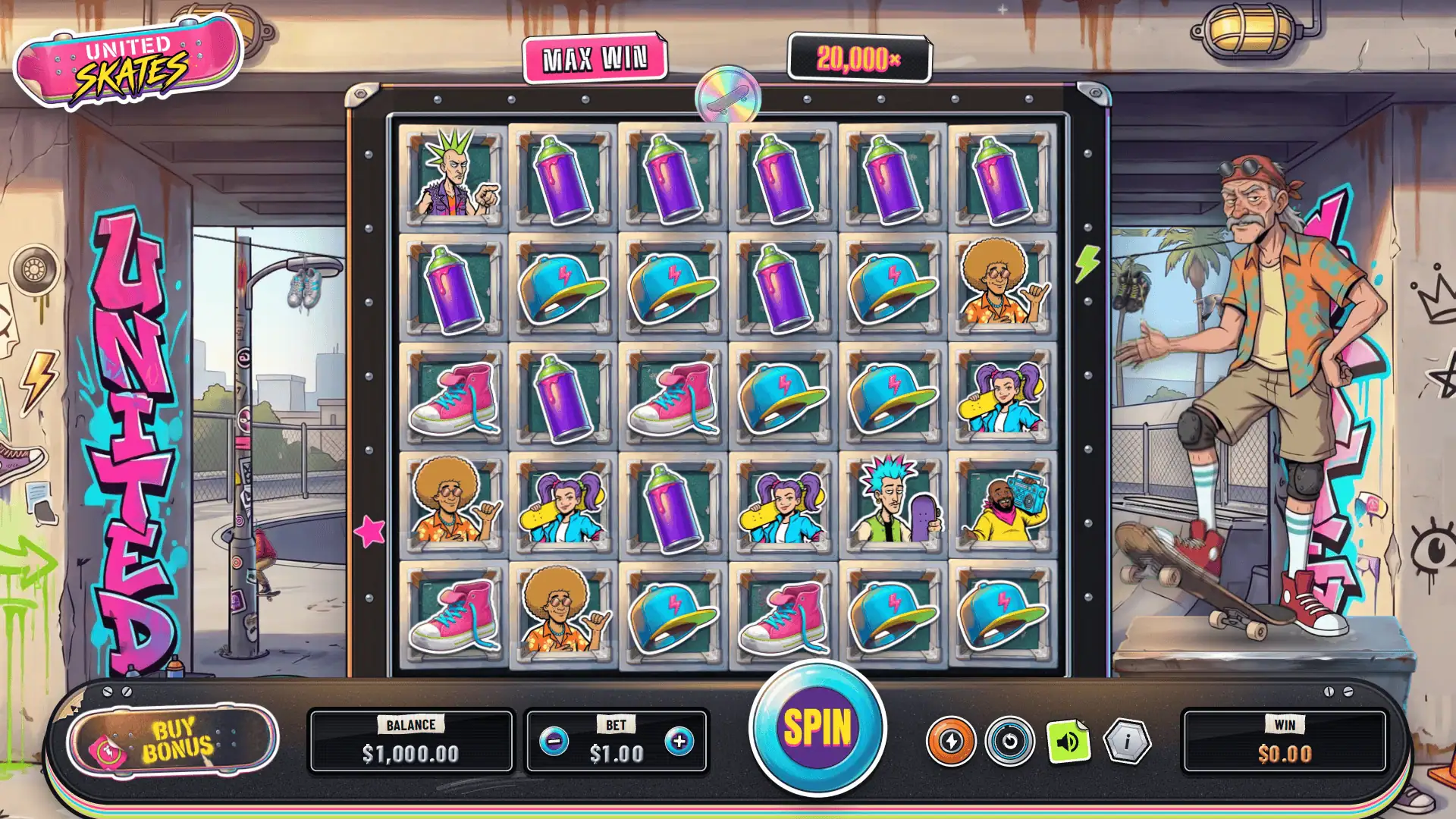 United Skates slot gameplay reels