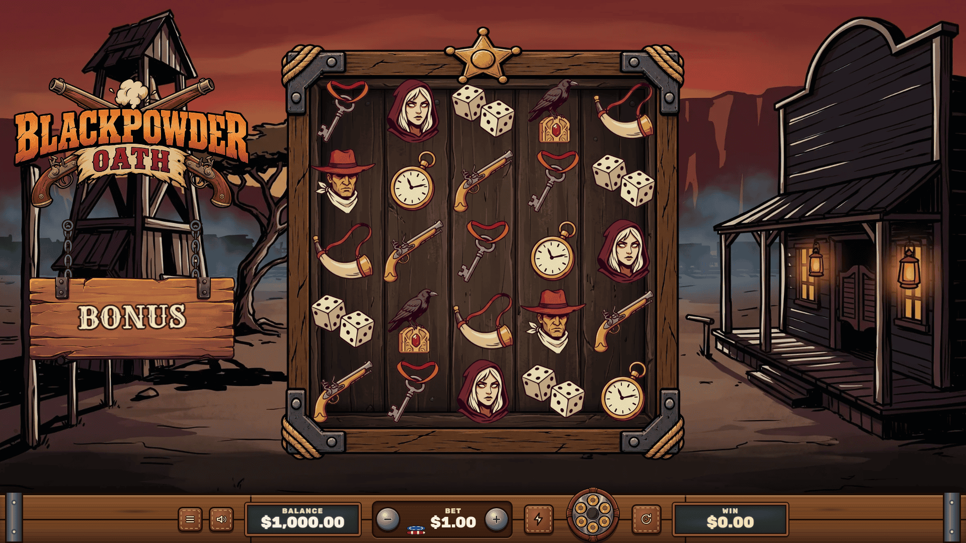 Blackpowder Oath slot gameplay reels