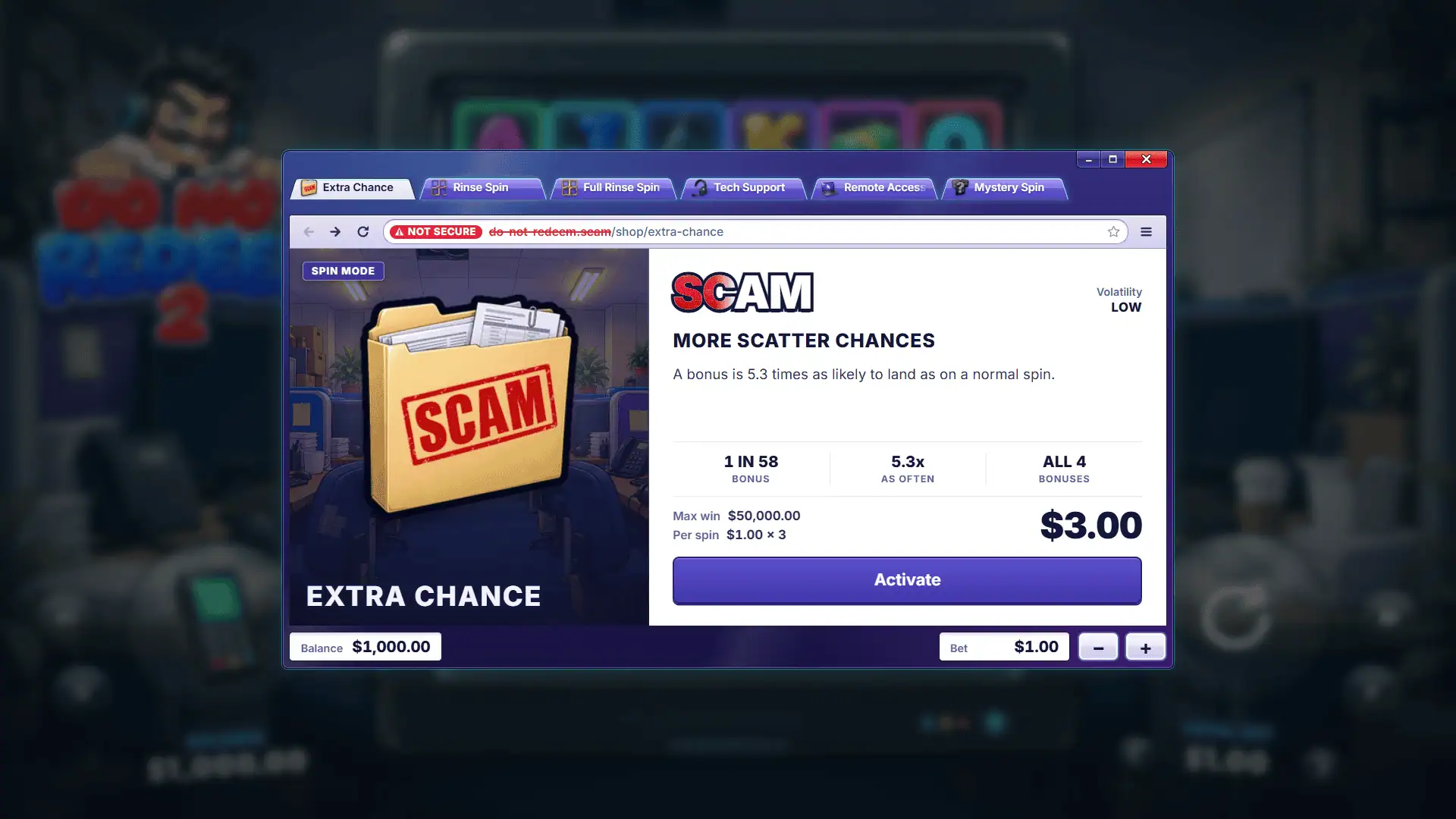 Do Not Redeem 2 bonus buy menu