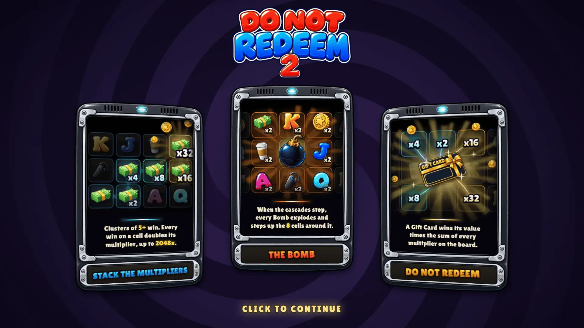 Do Not Redeem 2 slot intro screen