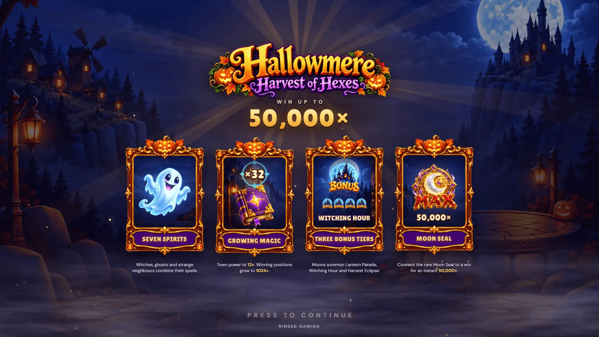 Hallowmere slot intro screen