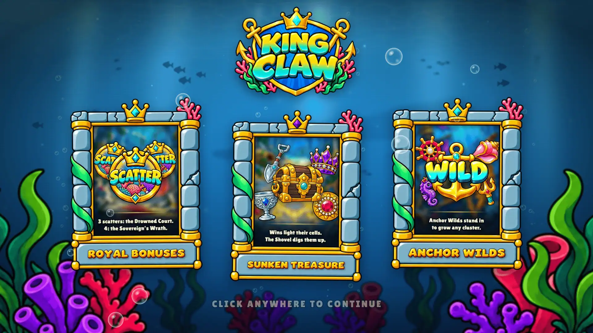 King Claw slot intro screen