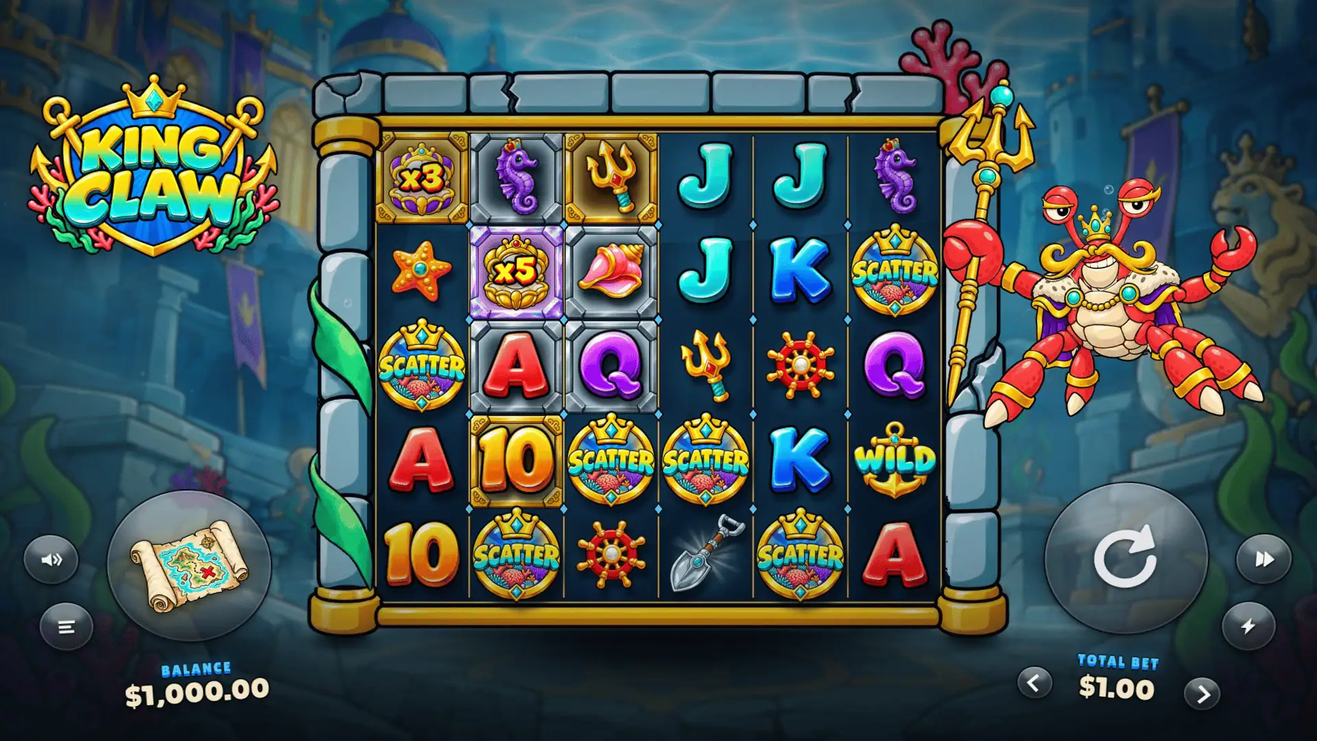 King Claw slot gameplay reels