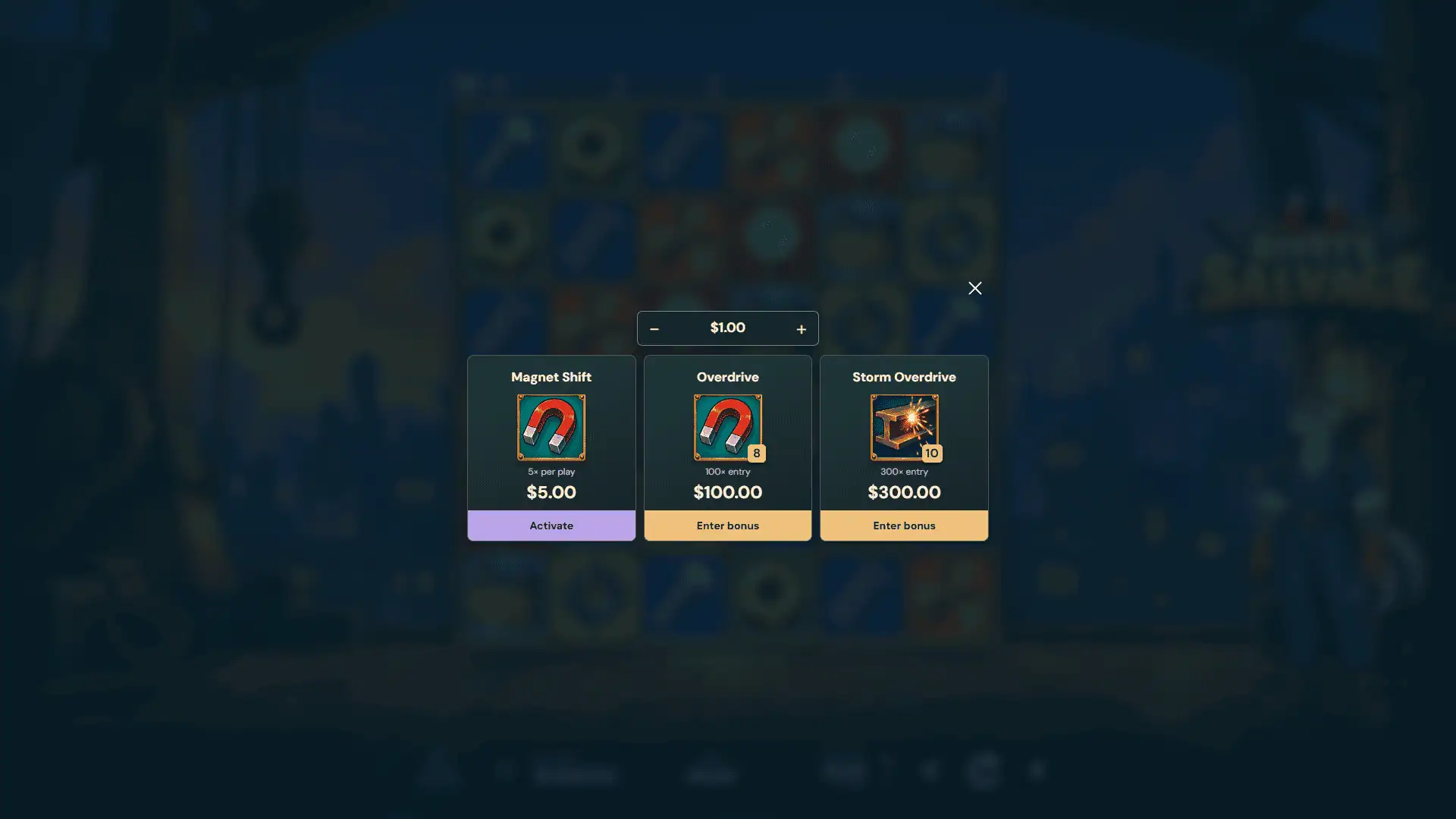 Rivet&rsquo;s Salvage bonus buy menu