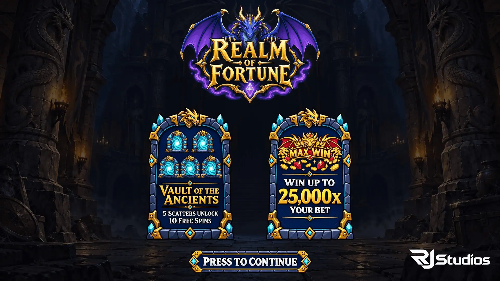 Realm Of Fortune slot intro screen
