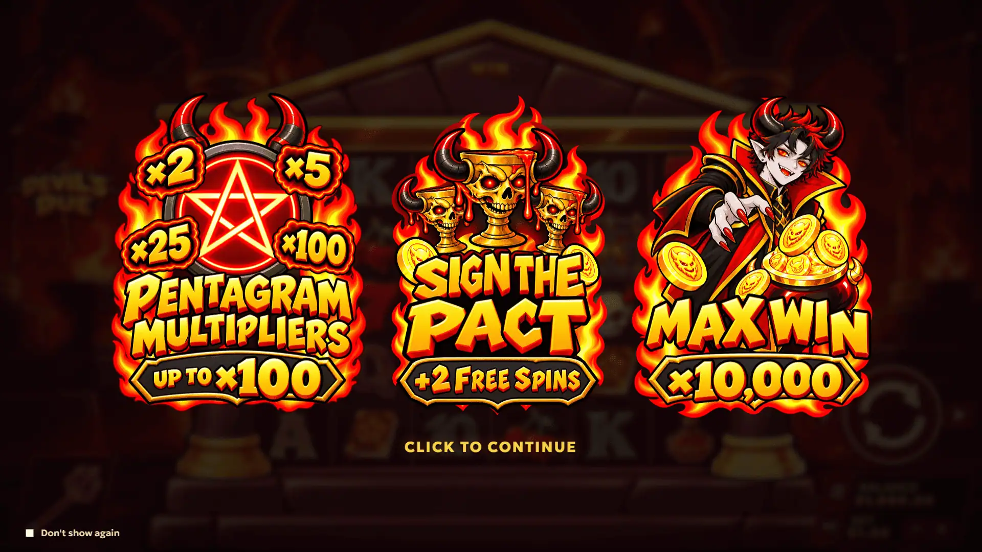 Devil's Due slot intro screen