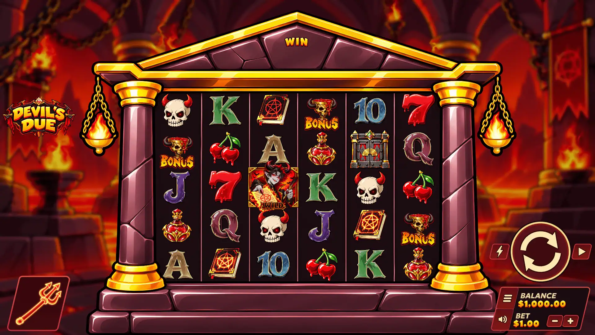 Devil's Due slot gameplay reels