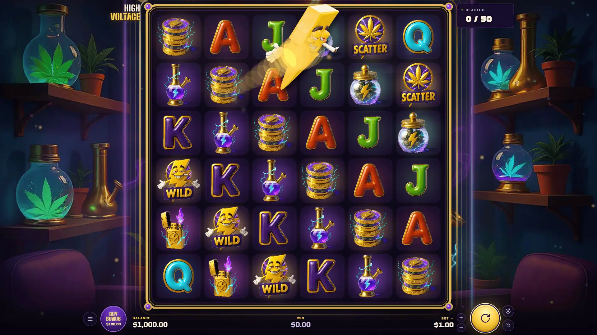 High Voltage slot gameplay reels