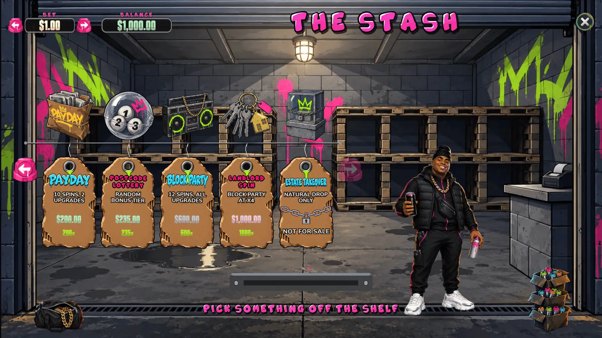 Roadman bonus buy menu