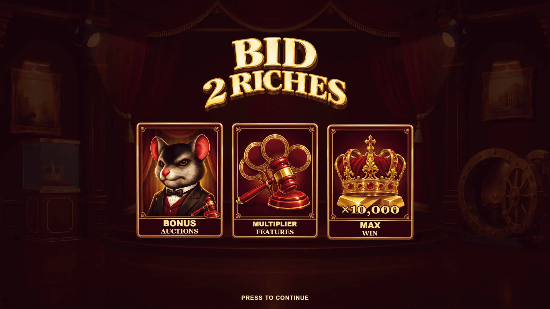 Bid 2 Riches slot intro screen