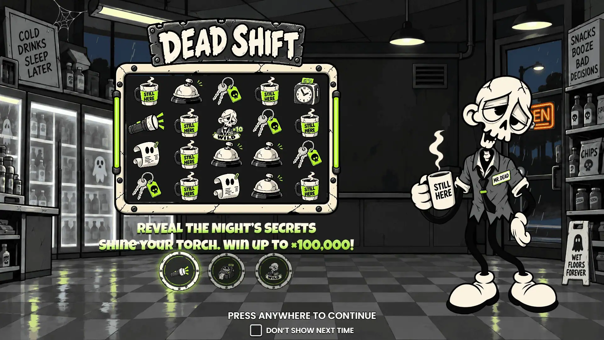 Dead Shift slot intro screen