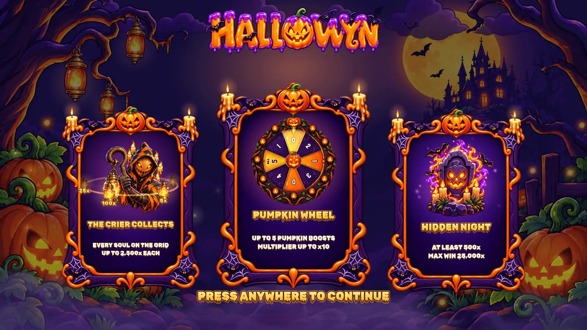 Hallowyn slot intro screen