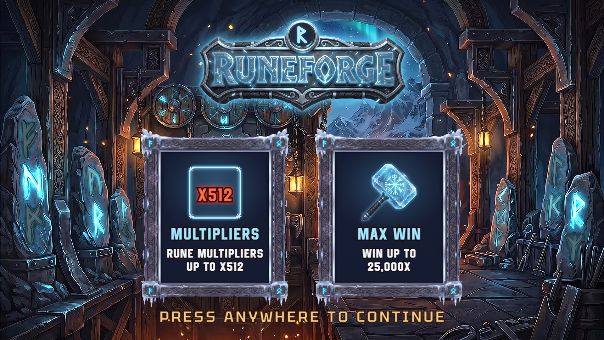 Runeforge slot intro screen