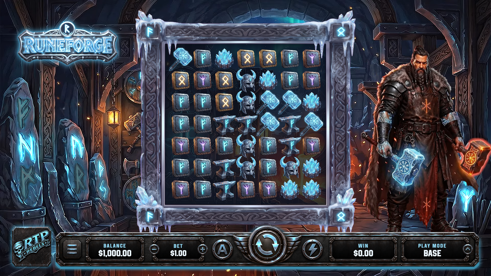 Runeforge slot gameplay reels