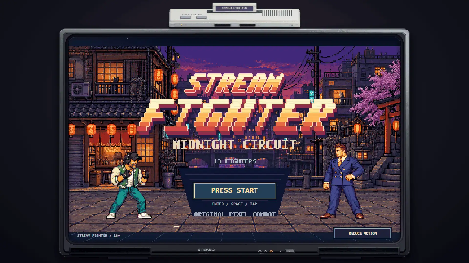Stream Fighter slot intro screen