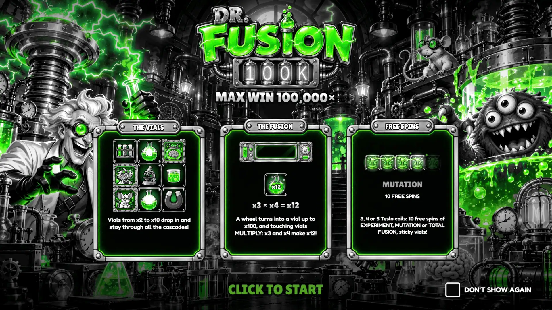 Sir Fusion 100k slot intro screen