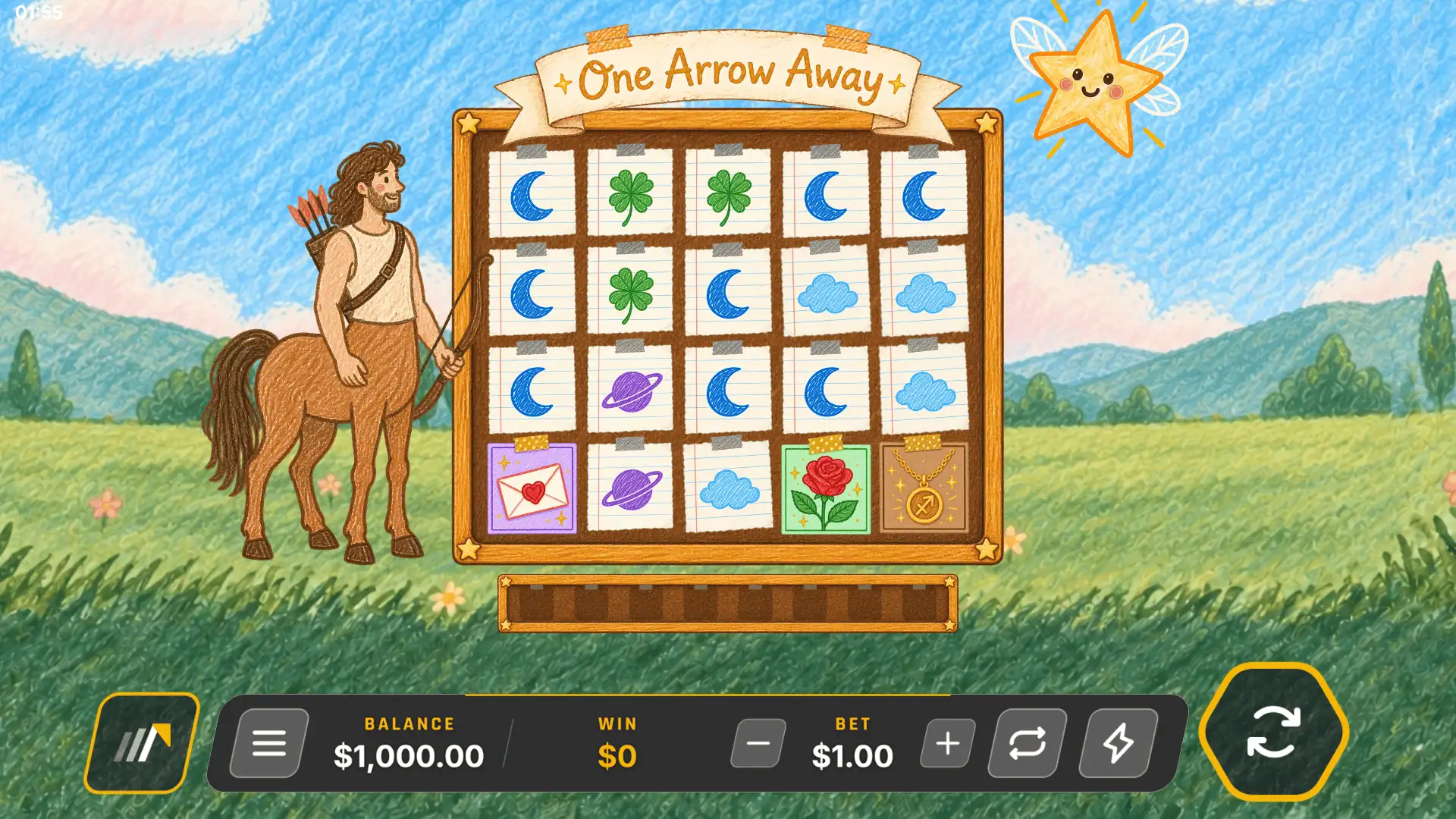One Arrow Away slot gameplay reels