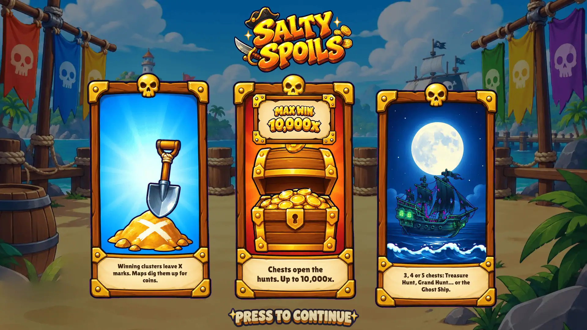 Salty Spoils slot intro screen
