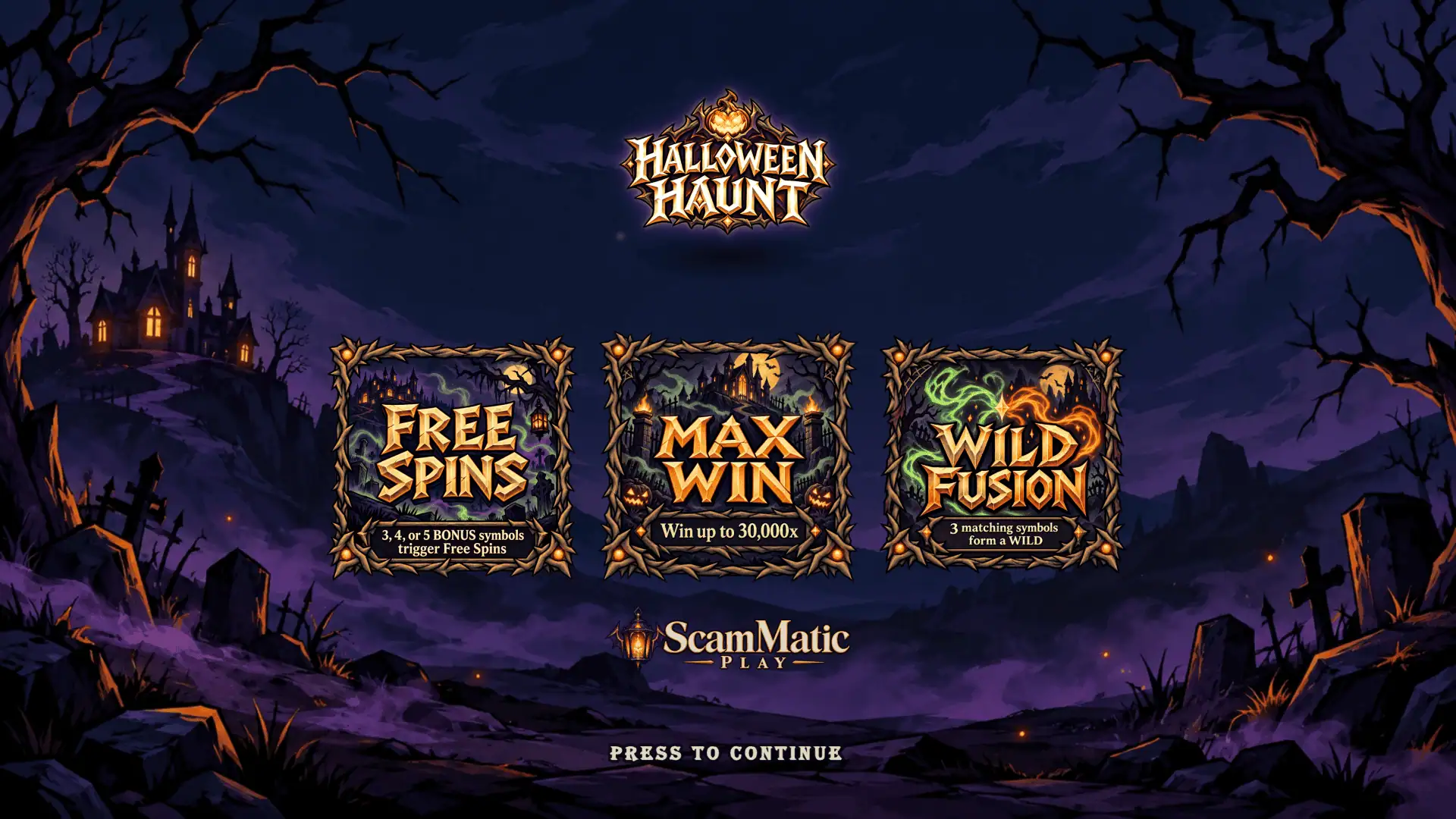 Halloween Haunt slot intro screen