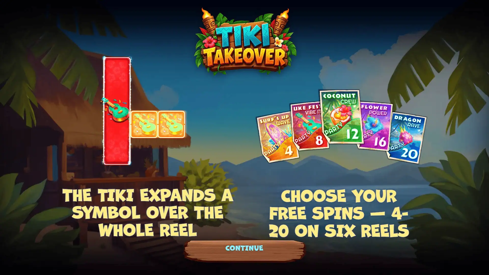 Tiki Takeover slot intro screen