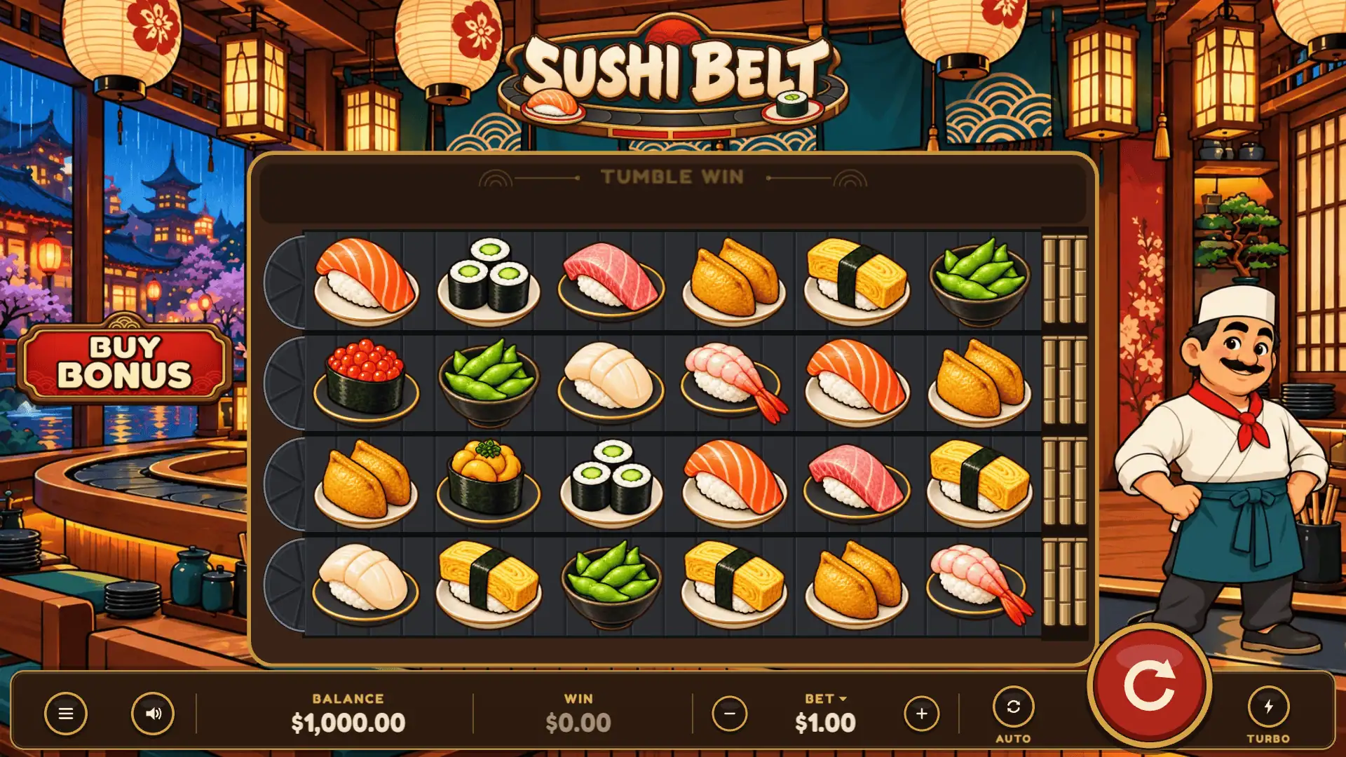 Sushi Belt slot gameplay reels