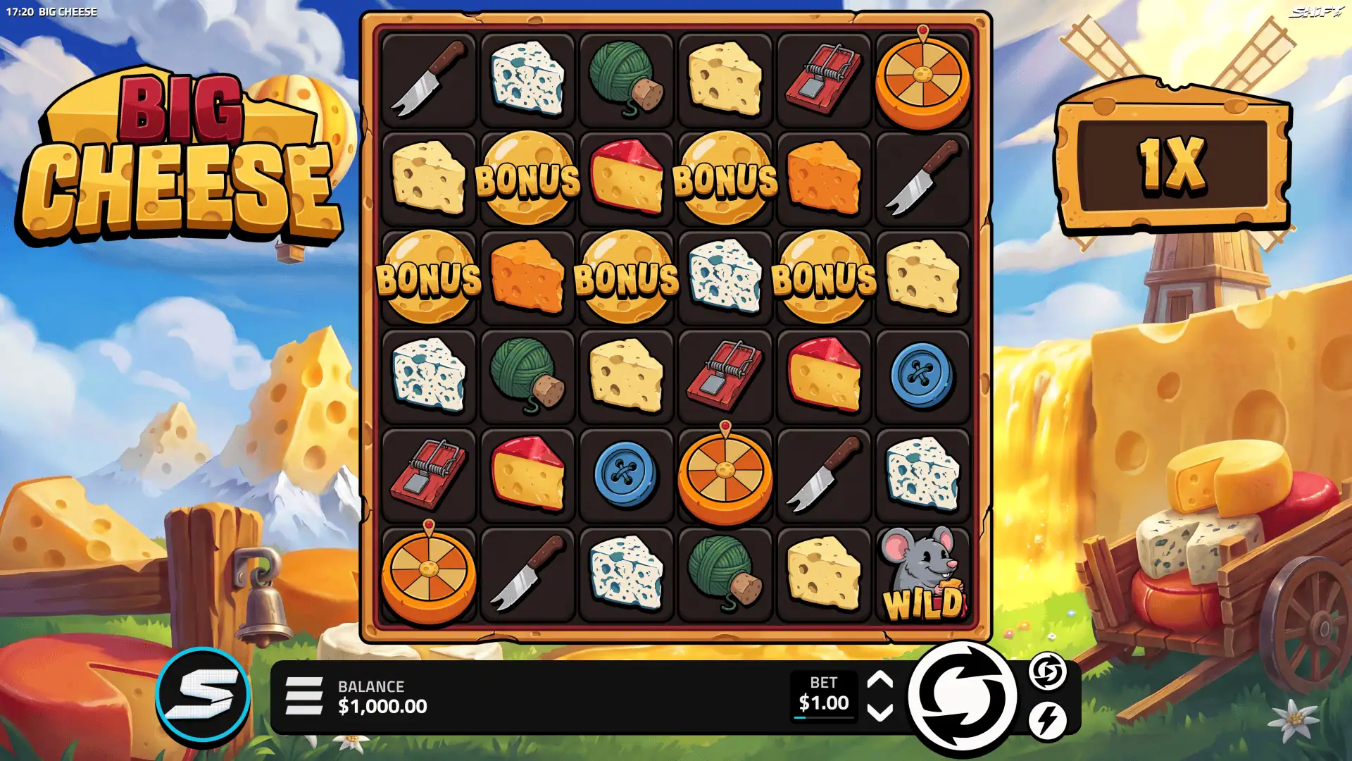 Big Cheese slot gameplay reels