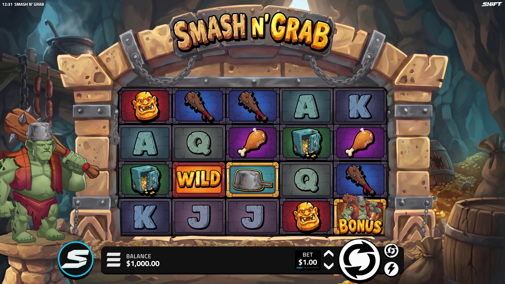Smash N' Grab slot gameplay reels