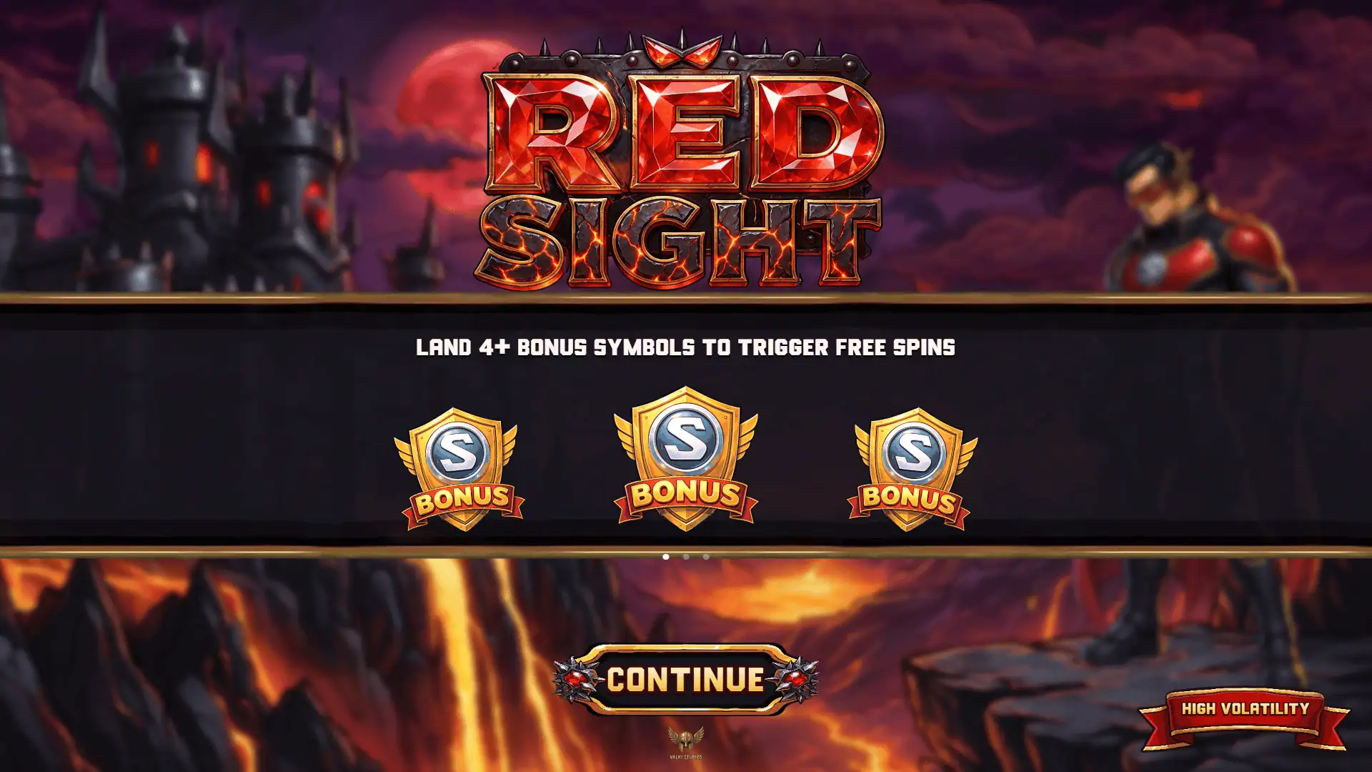 Red Sight slot intro screen