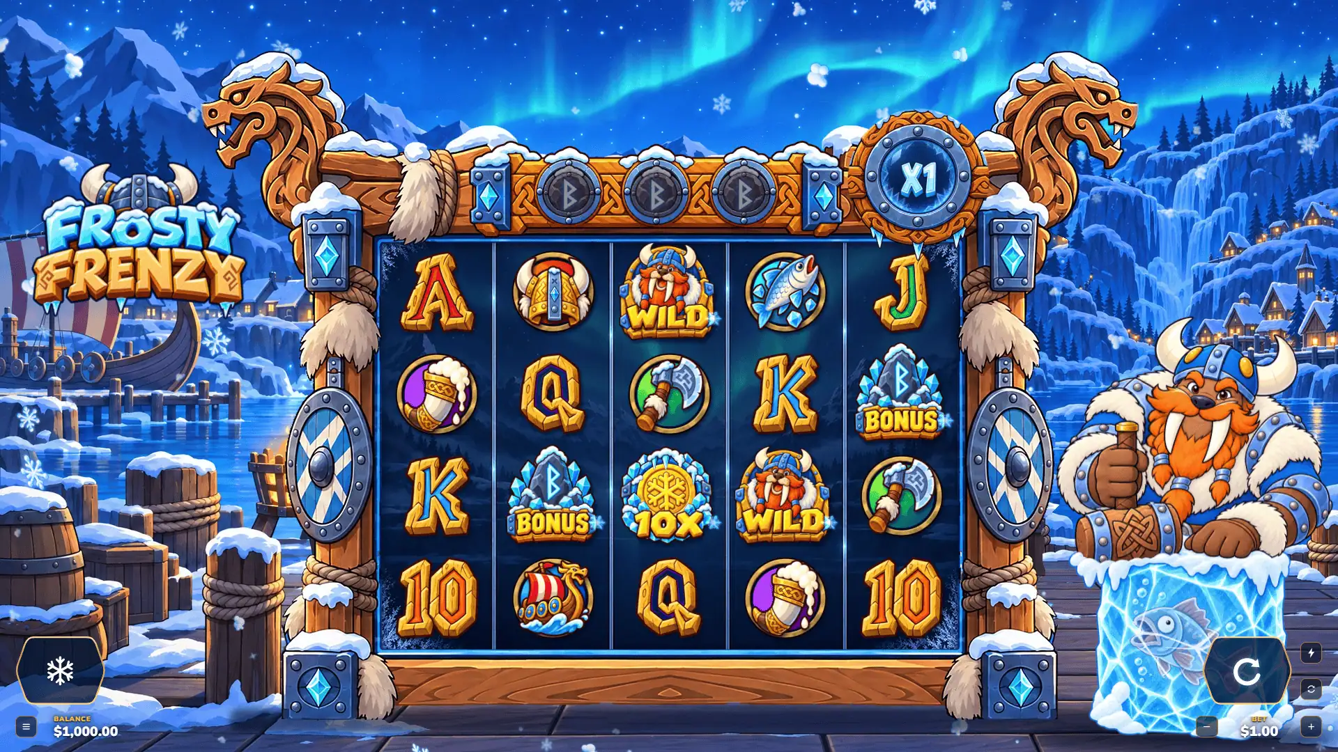 Frosty Frenzy 100k slot gameplay reels