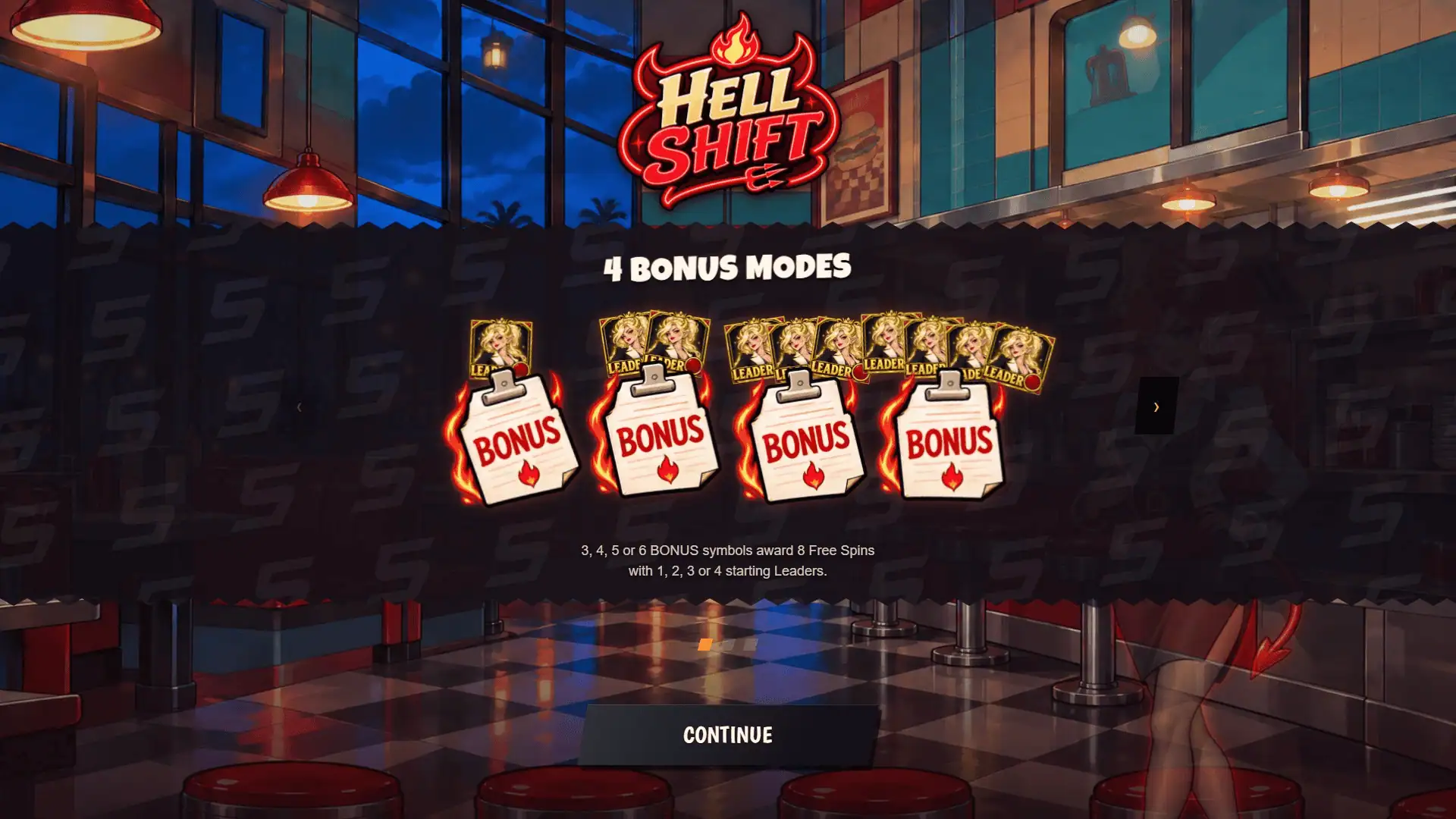 Hell Shift slot intro screen