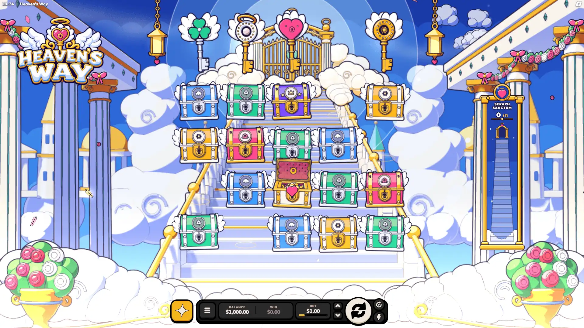 Heaven's Way slot gameplay reels