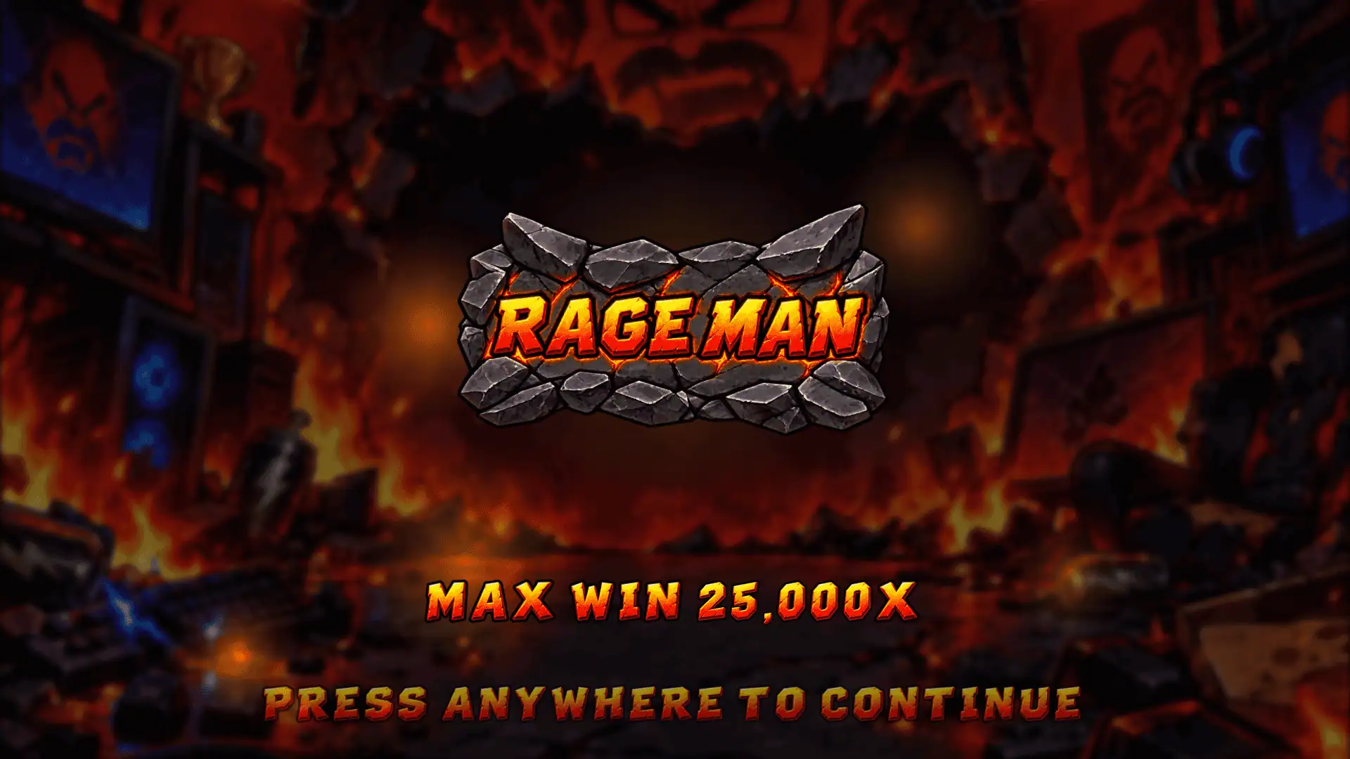 Rage Man slot intro screen