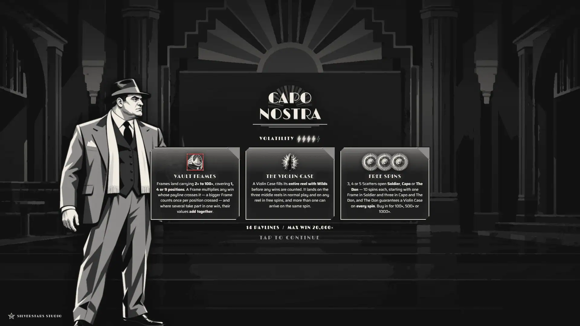 Capo Nostra slot intro screen