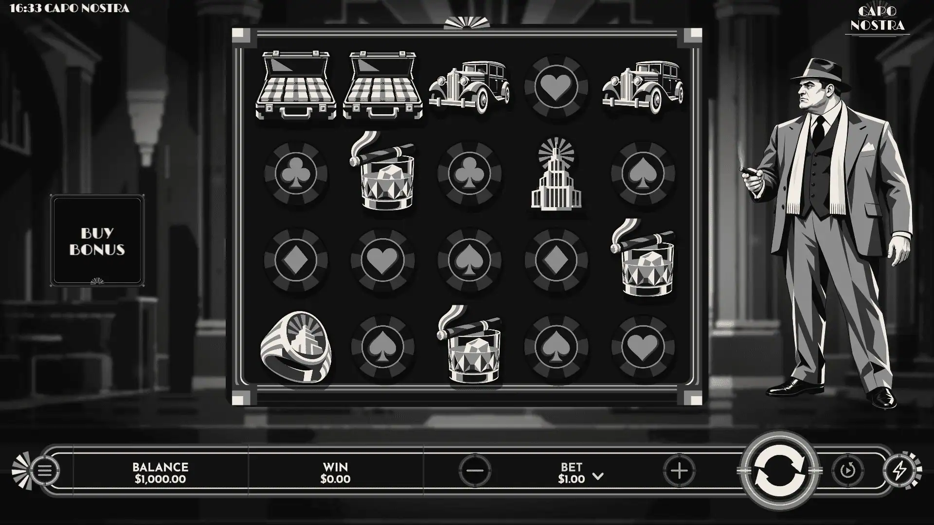 Capo Nostra slot gameplay reels