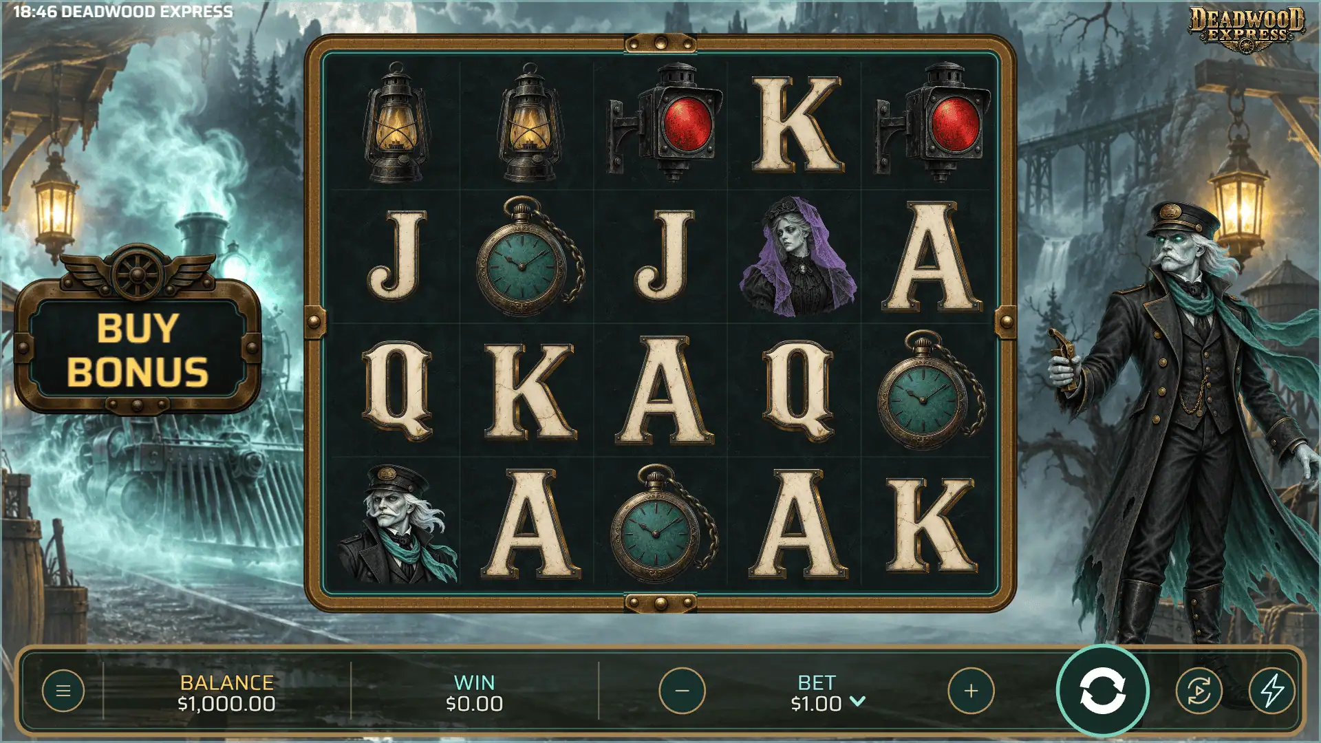 Deadwood Express slot gameplay reels