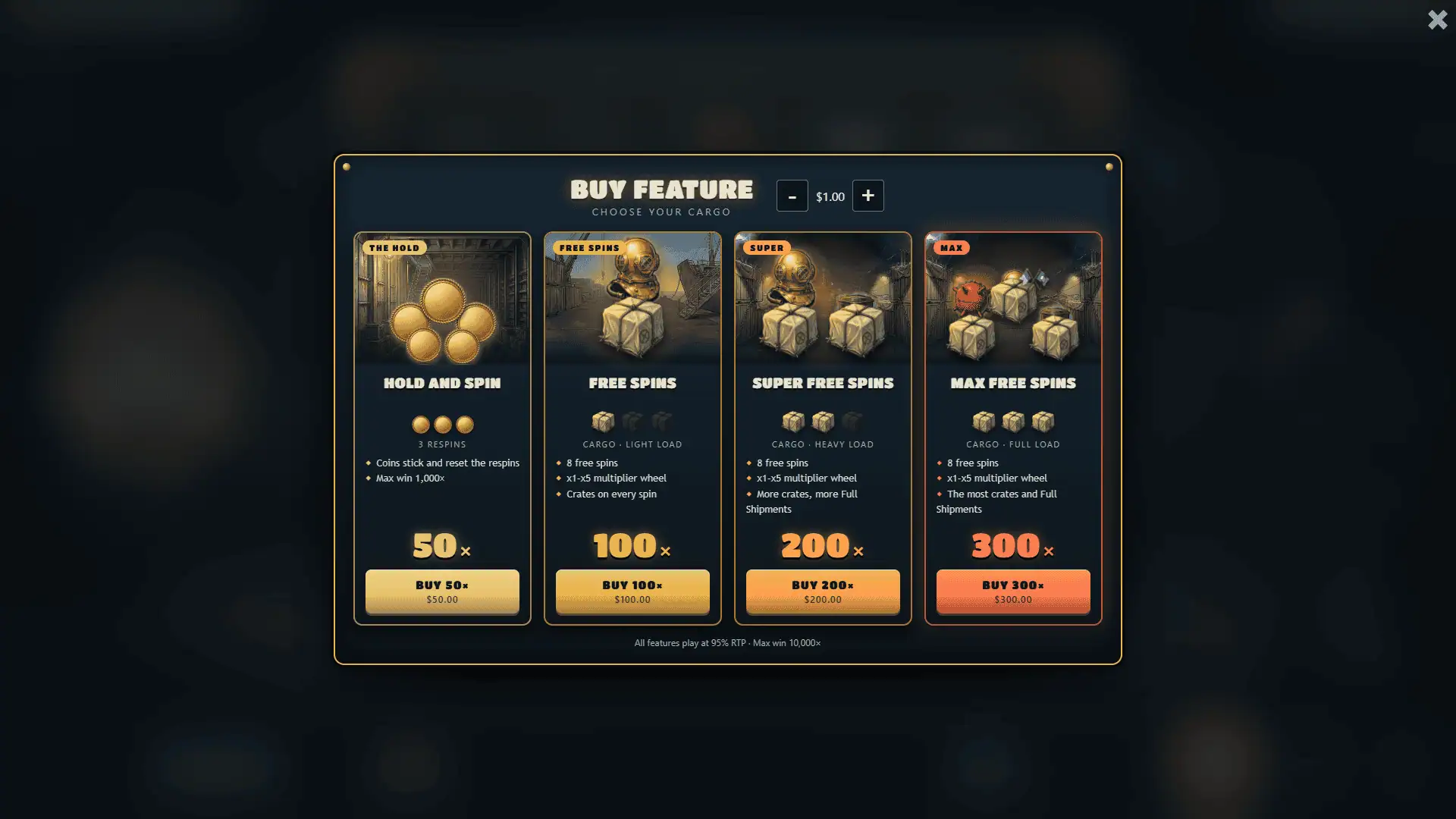 GoBananasBoat bonus buy menu
