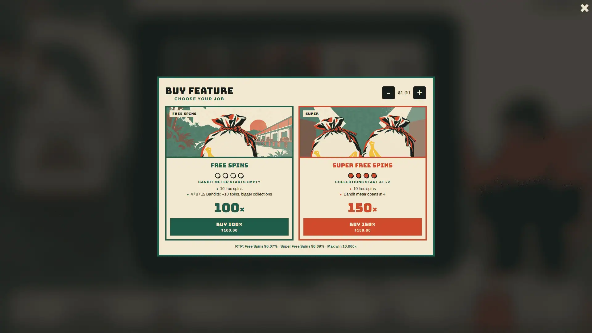 GoBanandit bonus buy menu