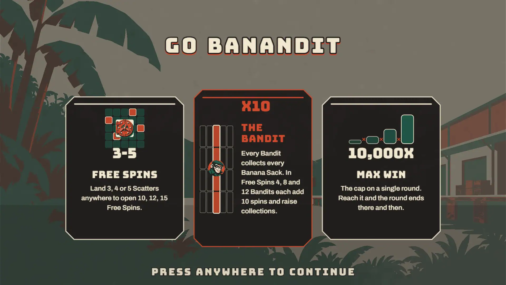 GoBanandit slot intro screen