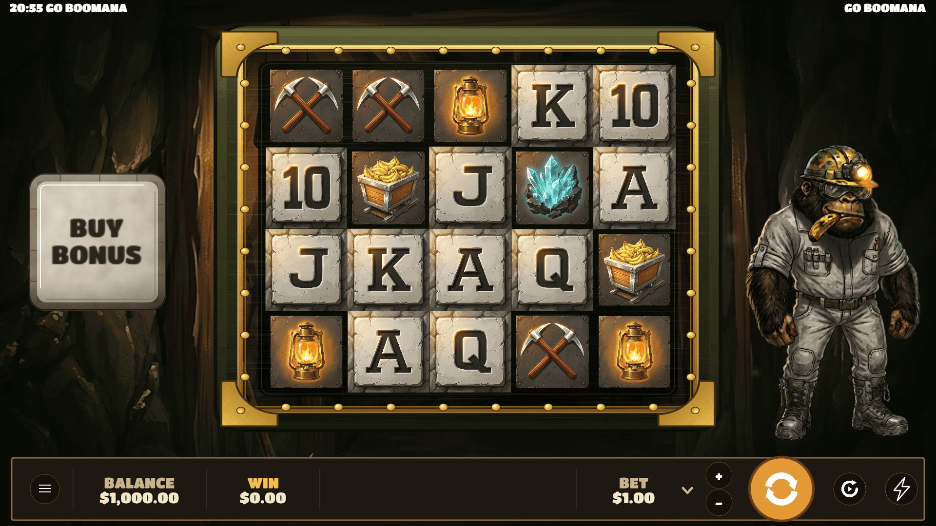 Go Boomana slot gameplay reels