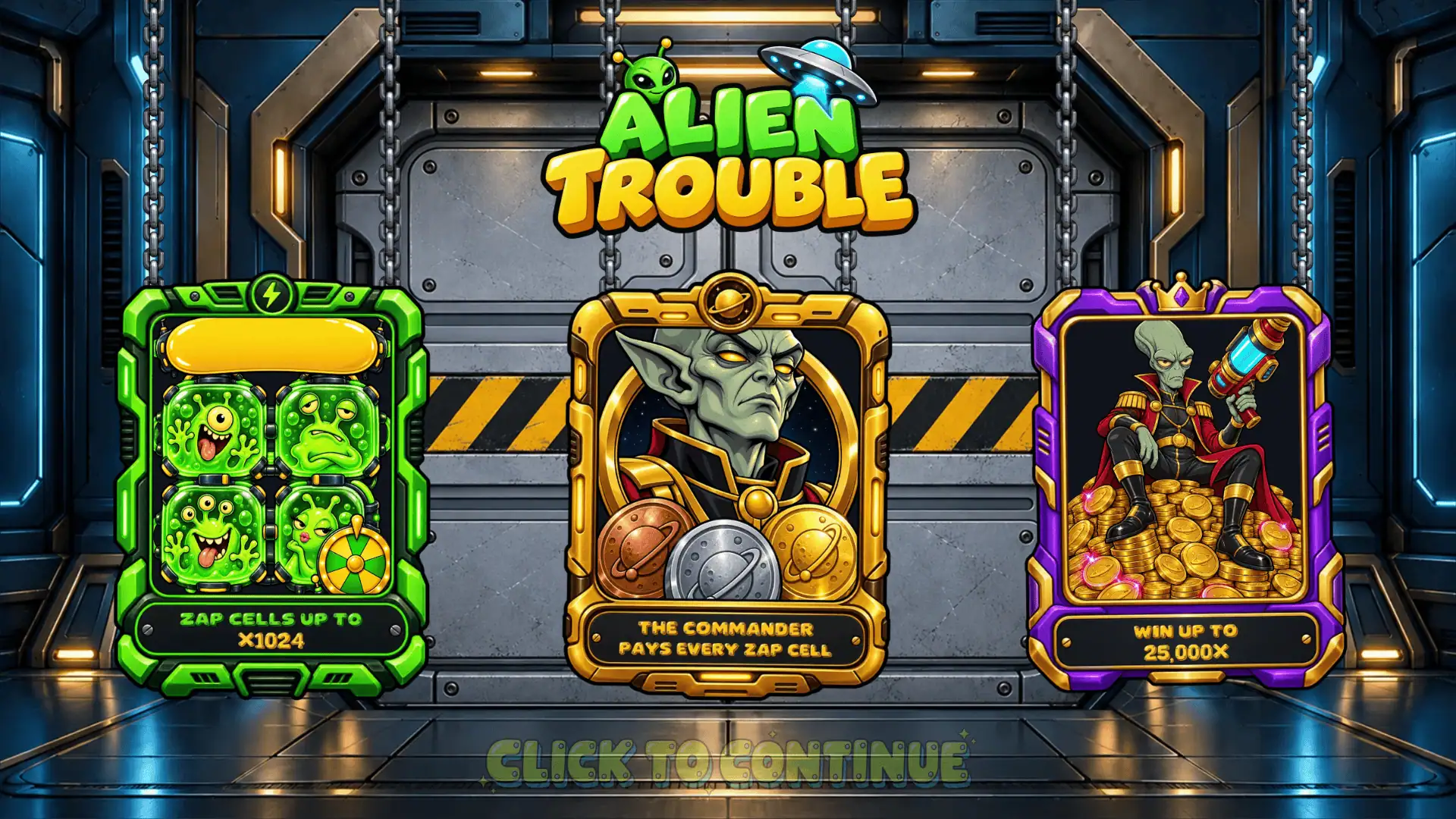 Alien Trouble slot intro screen