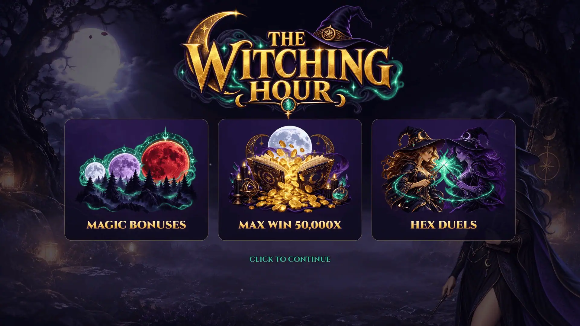 Crazy Witch slot intro screen