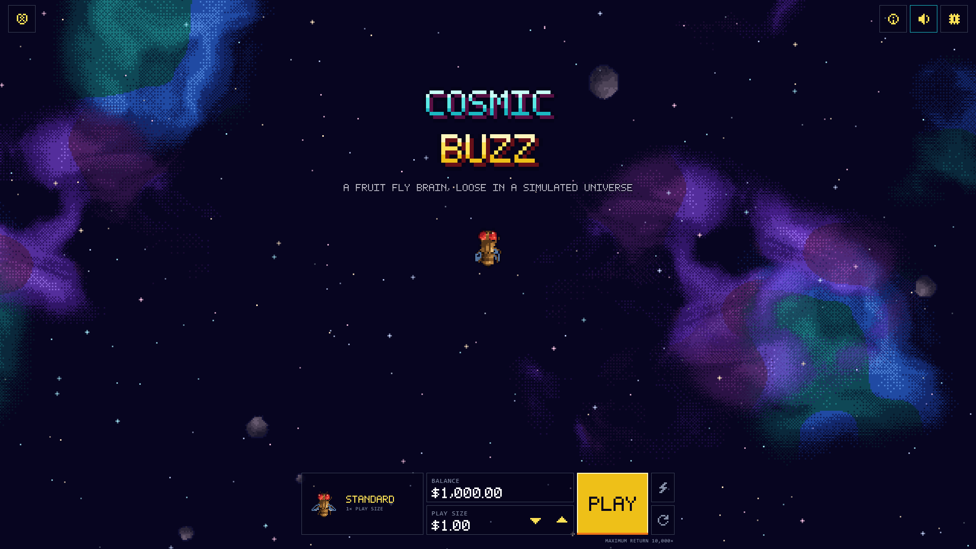 Cosmic Buzz slot intro screen